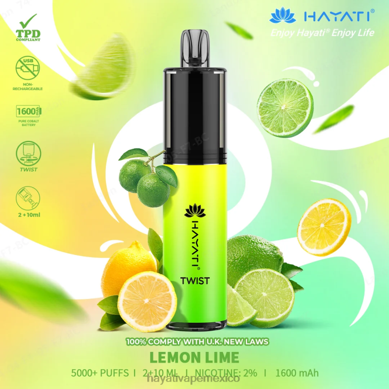 Hayati Twist desechable Lima Limon BP44H75 Hayati Vape Liquid