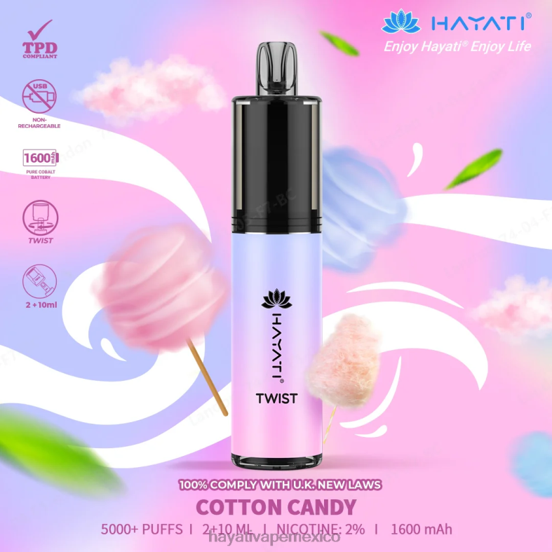 Hayati Twist desechable algodón de azúcar BP44H67 Hayati Vape Review