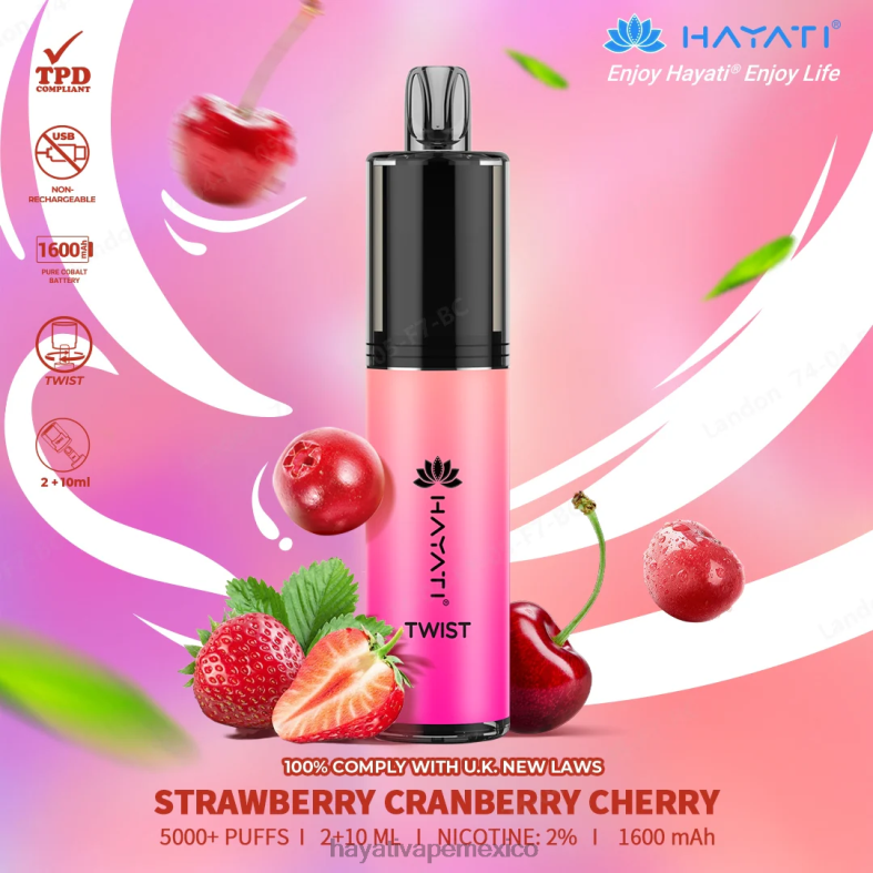 Hayati Twist desechable fresa arándano cereza BP44H81 Hayati Mexico