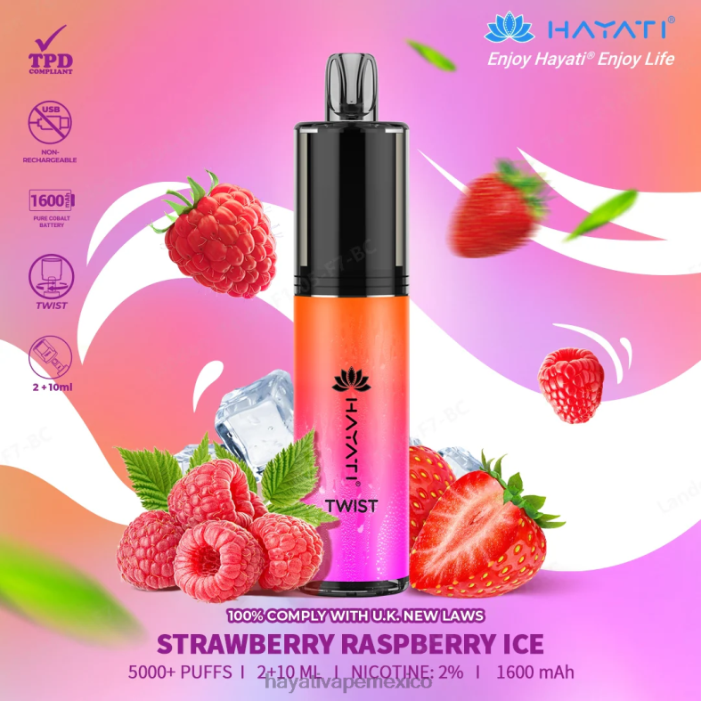 Hayati Twist desechable hielo de fresa y frambuesa BP44H85 Hayati Vape Liquid