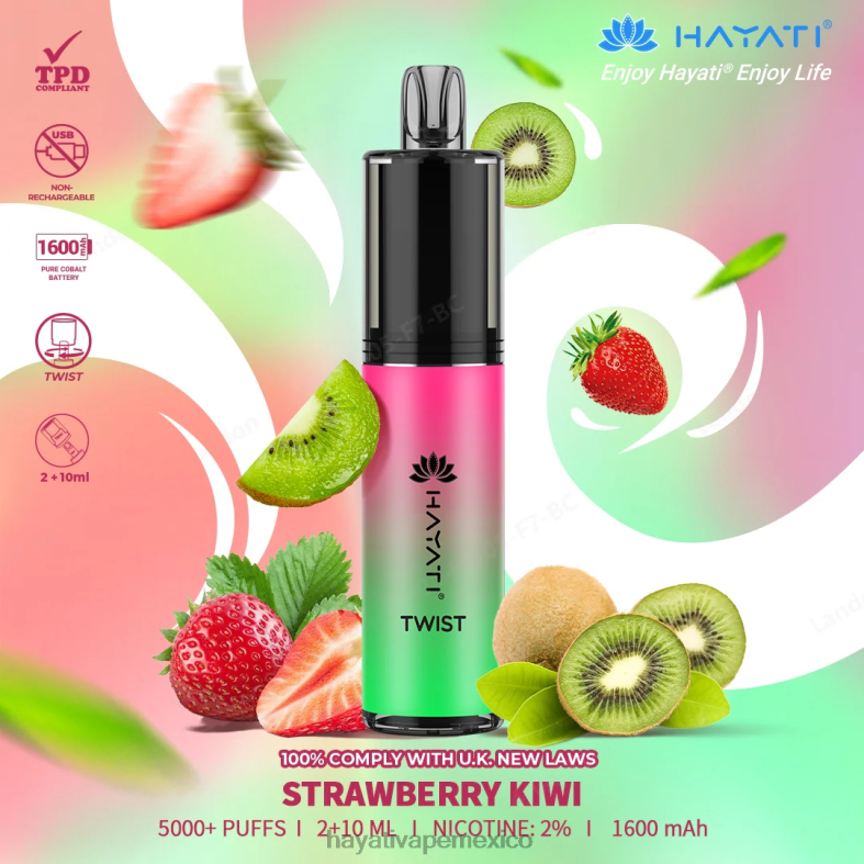 Hayati Twist desechable kiwi fresa BP44H83 Hayati Vape Mexico