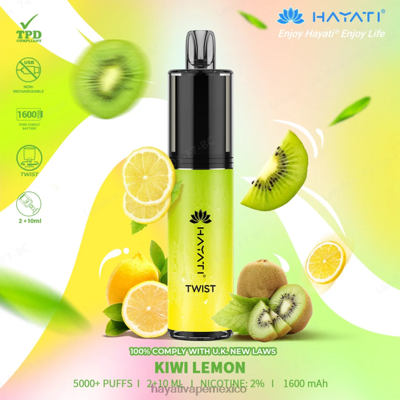 Hayati Twist desechable kiwi limon BP44H73 Hayati Vape Mexico