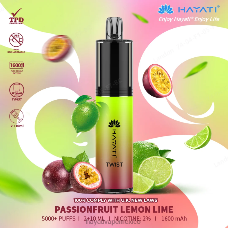 Hayati Twist desechable lima limón maracuyá BP44H78 Hayati Vapes Wholesale