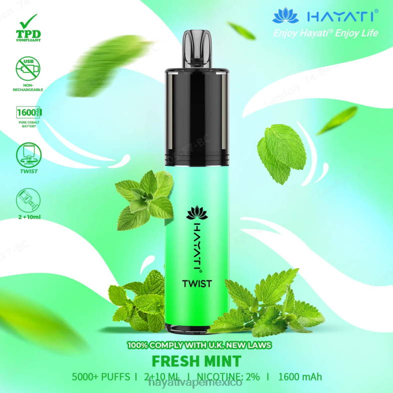 Hayati Twist desechable menta fresca BP44H70 Hayati Flavour List