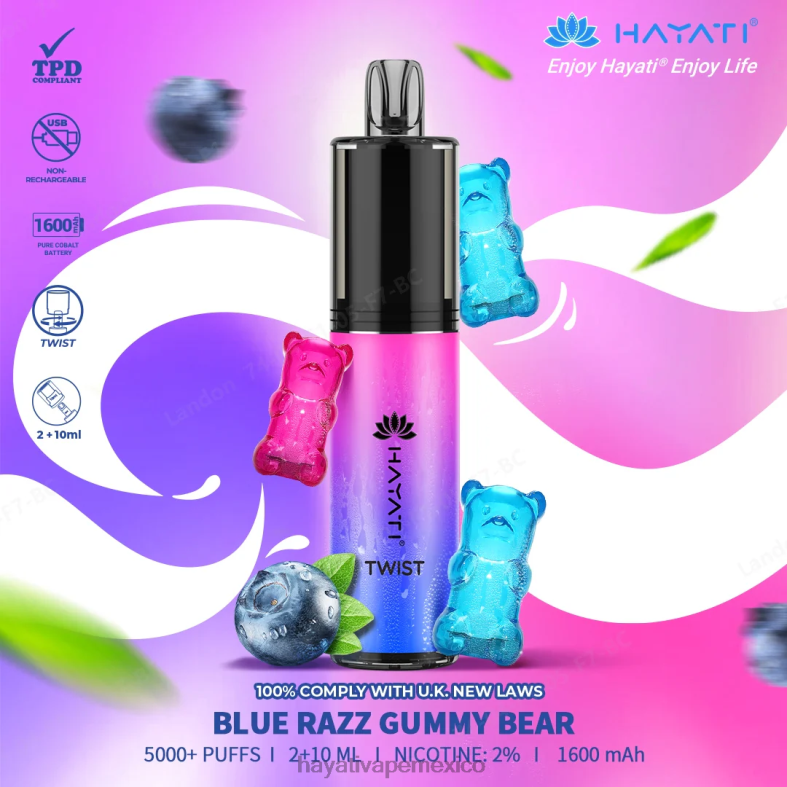 Hayati Twist desechable osito de goma azul razz BP44H64 Hayati Vape Flavours