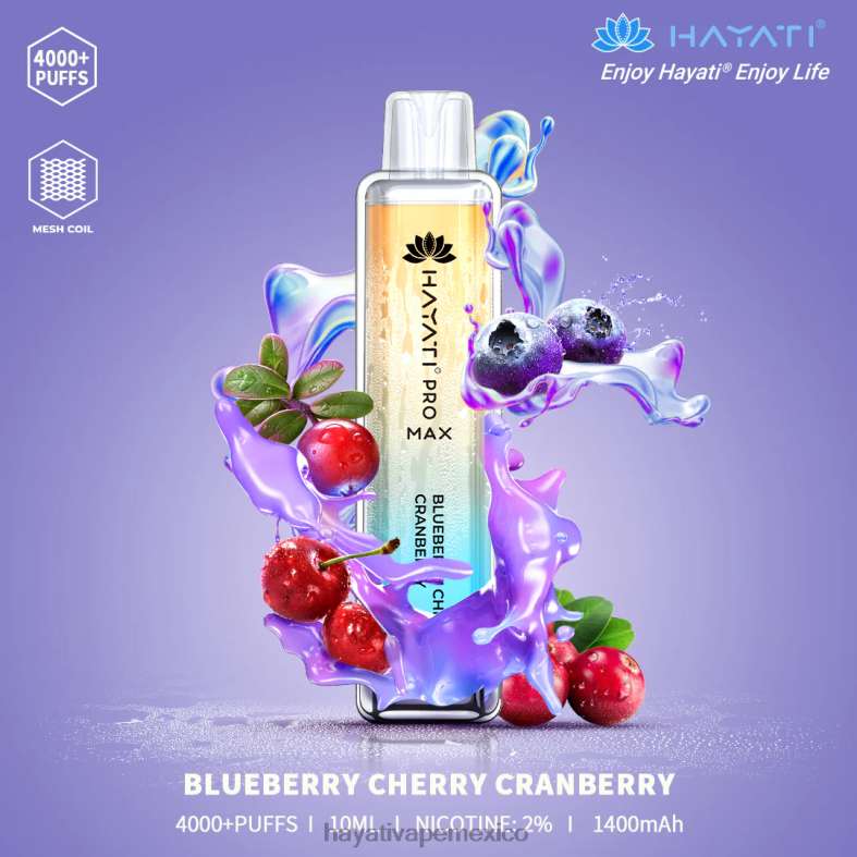 Hayati Pro Max desechable arándano cereza arándano BP44H97 Hayati Vape Review