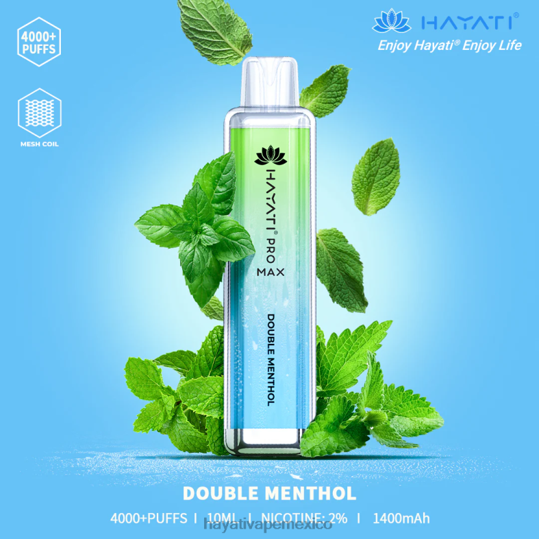 Hayati Pro Max desechable doble mentol BP44H102 Hayati Mexico City