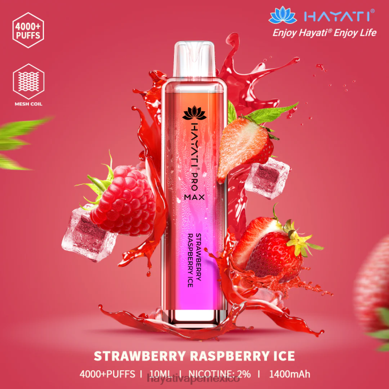 Hayati Pro Max desechable hielo de fresa y frambuesa BP44H122 Hayati Mexico City