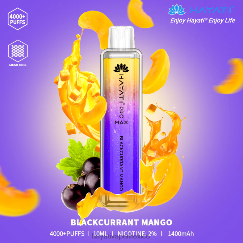 Hayati Pro Max desechable mango de grosella negra BP44H92 Hayati Mexico City