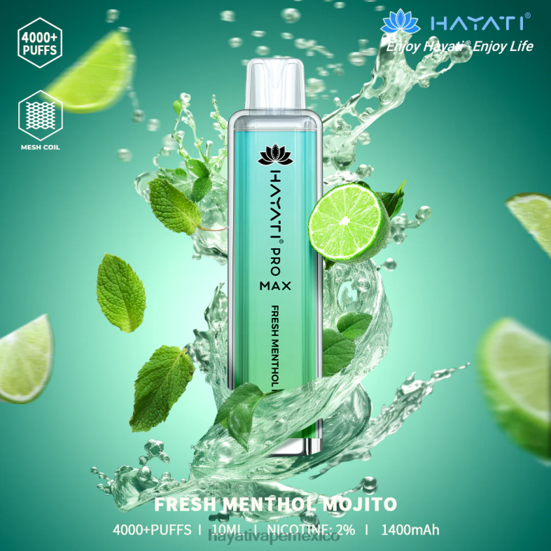 Hayati Pro Max desechable mojito mentolado fresco BP44H133 Hayati Vape Mexico