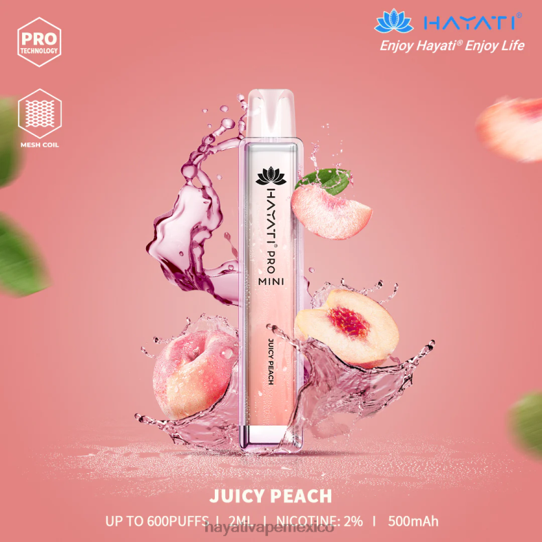 Hayati Pro Mini desechable Durazno jugoso BP44H12 Hayati Mexico City