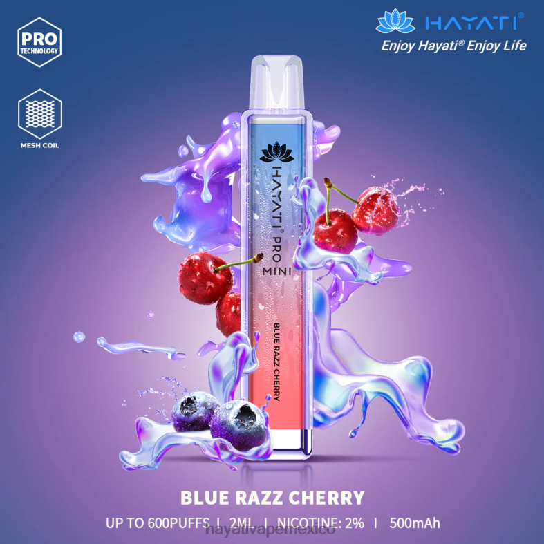 Hayati Pro Mini desechable cereza azul BP44H3 Hayati Vape Mexico
