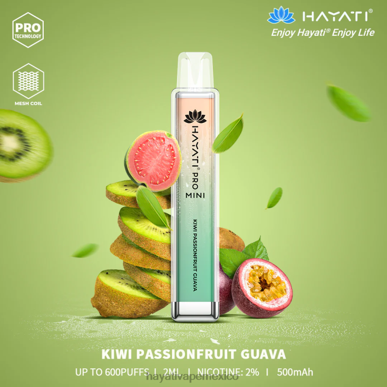 Hayati Pro Mini desechable cuava de maracuyá y kiwi BP44H13 Hayati Vape Mexico