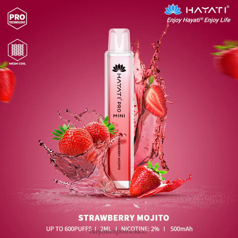 Hayati Pro Mini desechable mojito de fresa BP44H21 Hayati Mexico