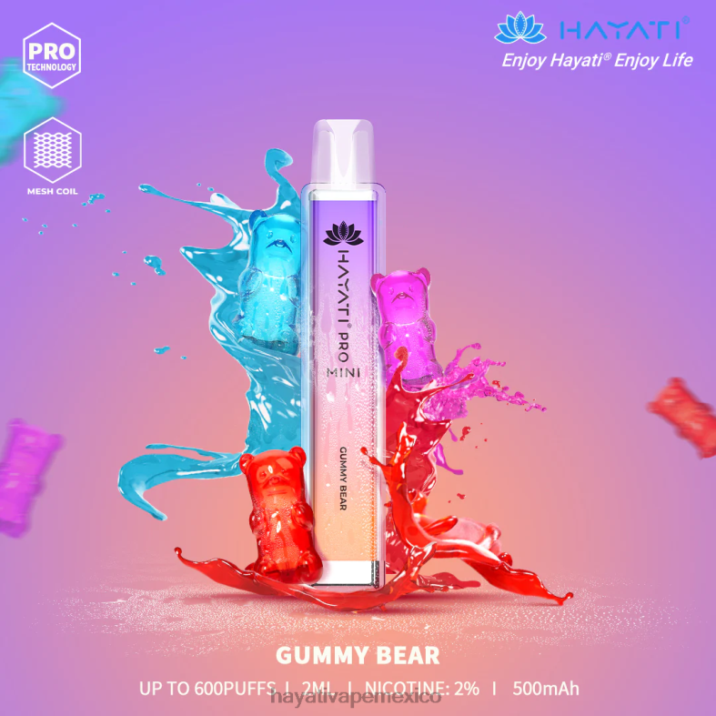 Hayati Pro Mini desechable osito de goma BP44H10 Hayati Flavour List