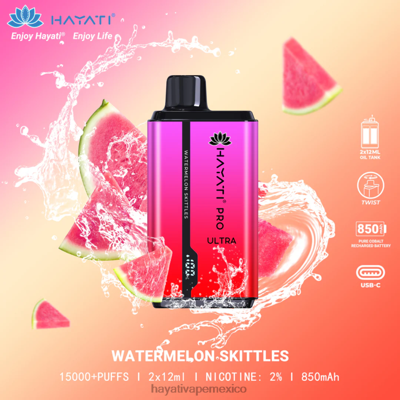 Hayati Pro Ultra desechables 15000 inhalaciones bolos de sandia BP44H215 Hayati Vape Liquid