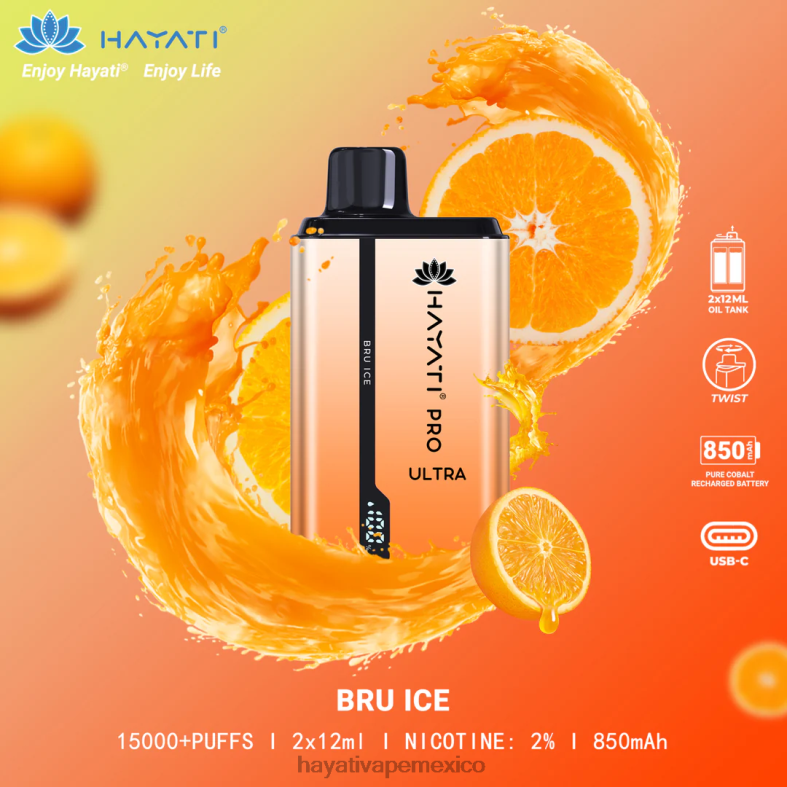 Hayati Pro Ultra desechables 15000 inhalaciones bru hielo BP44H198 Hayati Vapes Wholesale