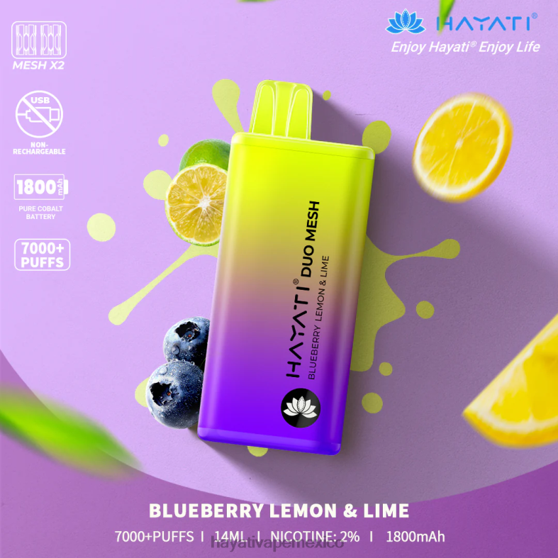 Hayati Duo Mesh desechable arándano limón y lima BP44H165 Hayati Vape Liquid