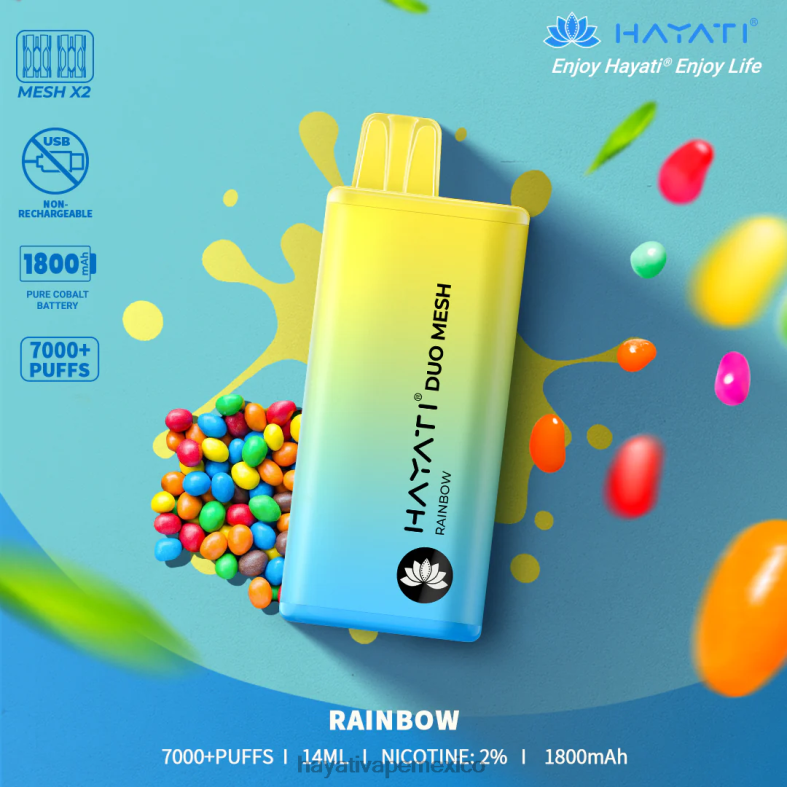 Hayati Duo Mesh desechable arcoíris BP44H176 Hayati Vape Near Me