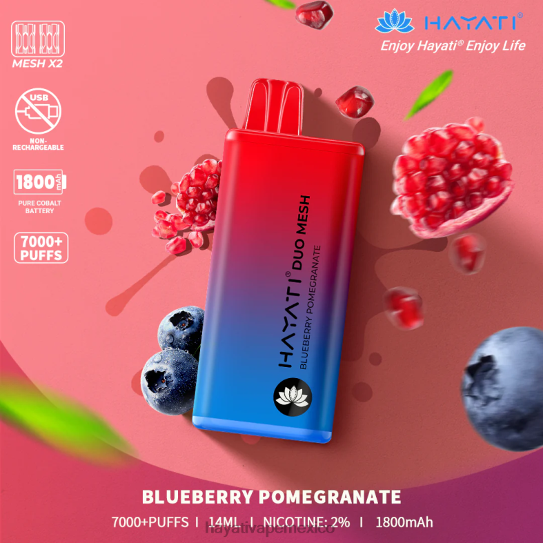 Hayati Duo Mesh desechable granada de arándanos BP44H186 Hayati Vape Near Me
