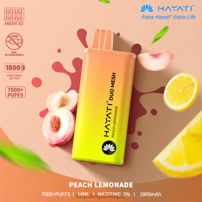 Hayati Duo Mesh desechable limonada de durazno BP44H175 Hayati Vape Liquid