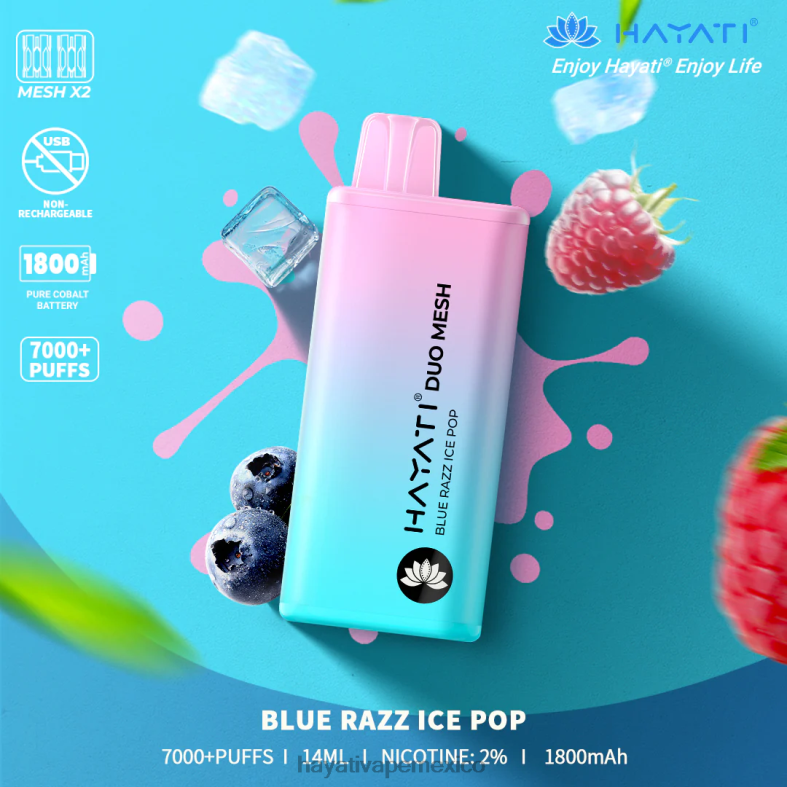 Hayati Duo Mesh desechable paleta helada azul razz BP44H166 Hayati Vape Near Me