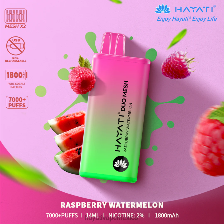 Hayati Duo Mesh desechable sandía frambuesa BP44H178 Hayati Vapes Wholesale