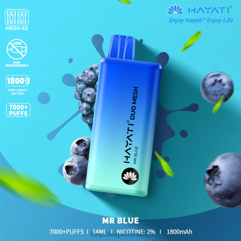 Hayati Duo Mesh desechable señor azul BP44H174 Hayati Vape Flavours