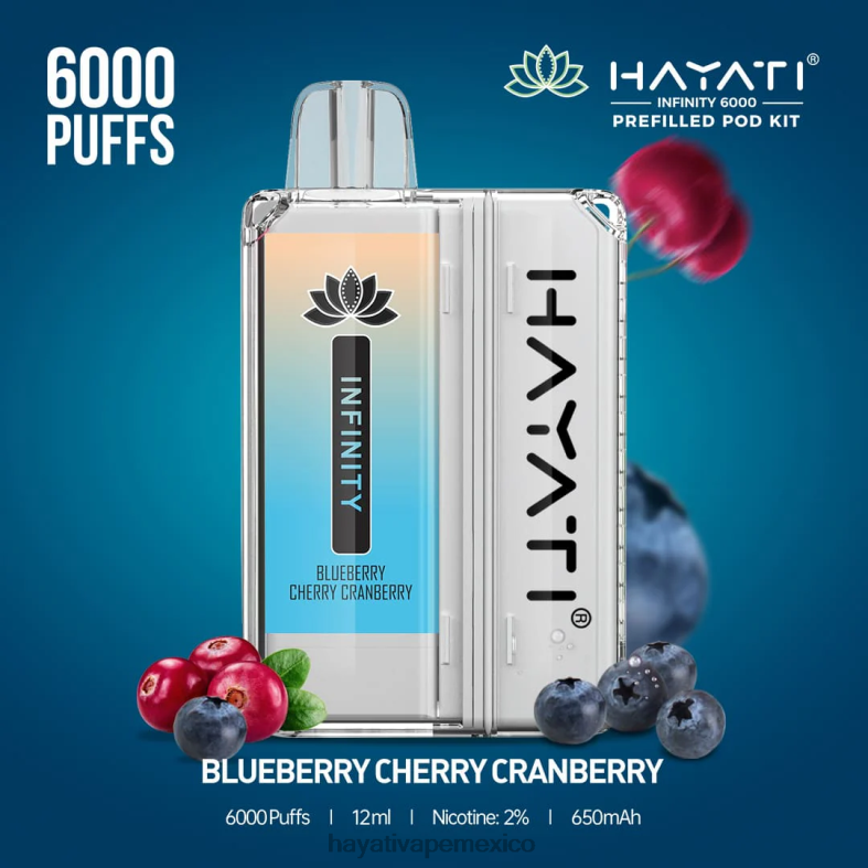Hayati Infinity 6000 kits de cápsulas arándano cereza arándano BP44H145 Hayati Vape Liquid