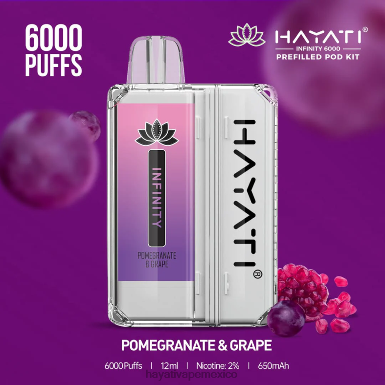Hayati Infinity 6000 kits de cápsulas granada y uva BP44H156 Hayati Vape Near Me