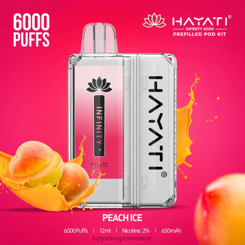 Hayati Infinity 6000 kits de cápsulas hielo de durazno BP44H155 Hayati Vape Liquid