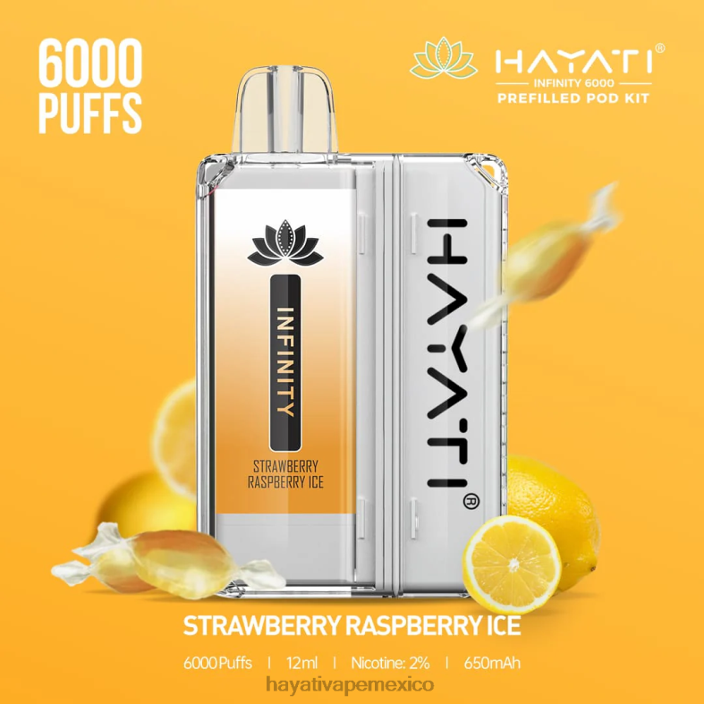 Hayati Infinity 6000 kits de cápsulas hielo de fresa y frambuesa BP44H161 Hayati Mexico