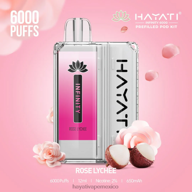 Hayati Infinity 6000 kits de cápsulas lichi rosa BP44H158 Hayati Vapes Wholesale
