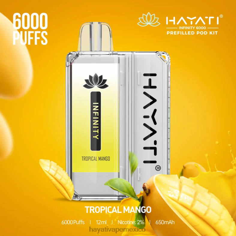 Hayati Infinity 6000 kits de cápsulas mango tropical BP44H163 Hayati Vape Mexico