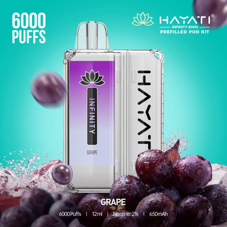 Hayati Infinity 6000 kits de cápsulas uva BP44H150 Hayati Flavour List