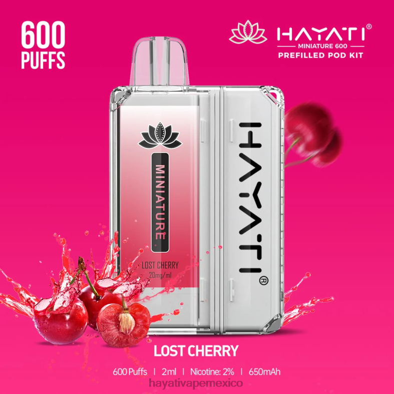Hayati Miniature kits de 600 cápsulas cereza perdida BP44H40 Hayati Flavour List