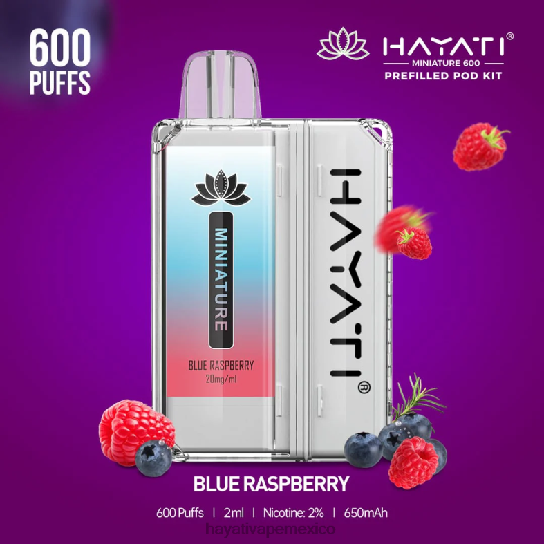 Hayati Miniature kits de 600 cápsulas frambuesa azul BP44H30 Hayati Flavour List