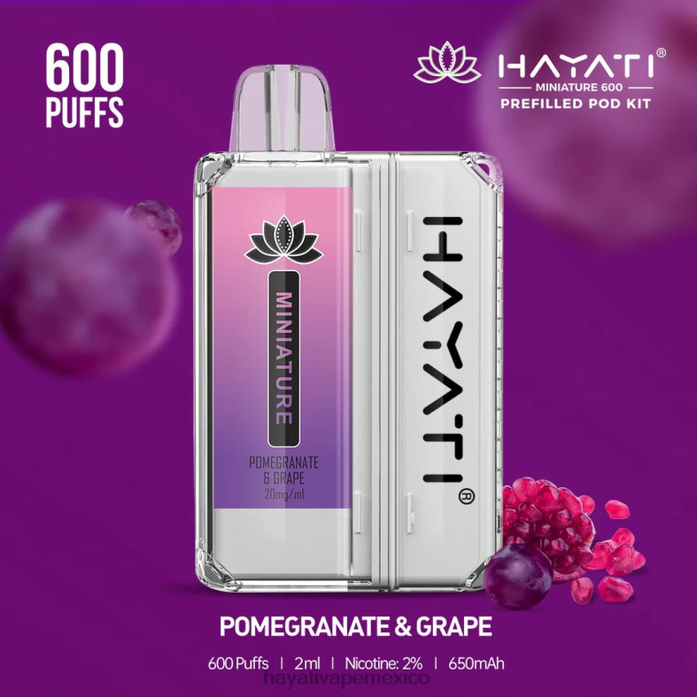 Hayati Miniature kits de 600 cápsulas granada y uva BP44H42 Hayati Mexico City