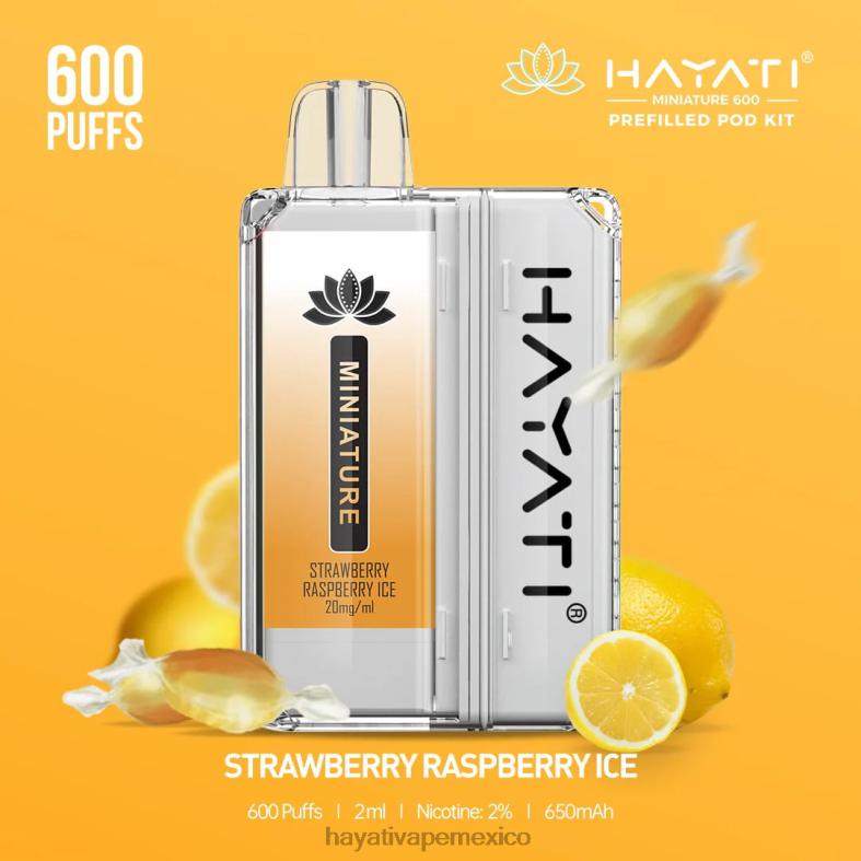 Hayati Miniature kits de 600 cápsulas hielo de fresa y frambuesa BP44H47 Hayati Vape Review