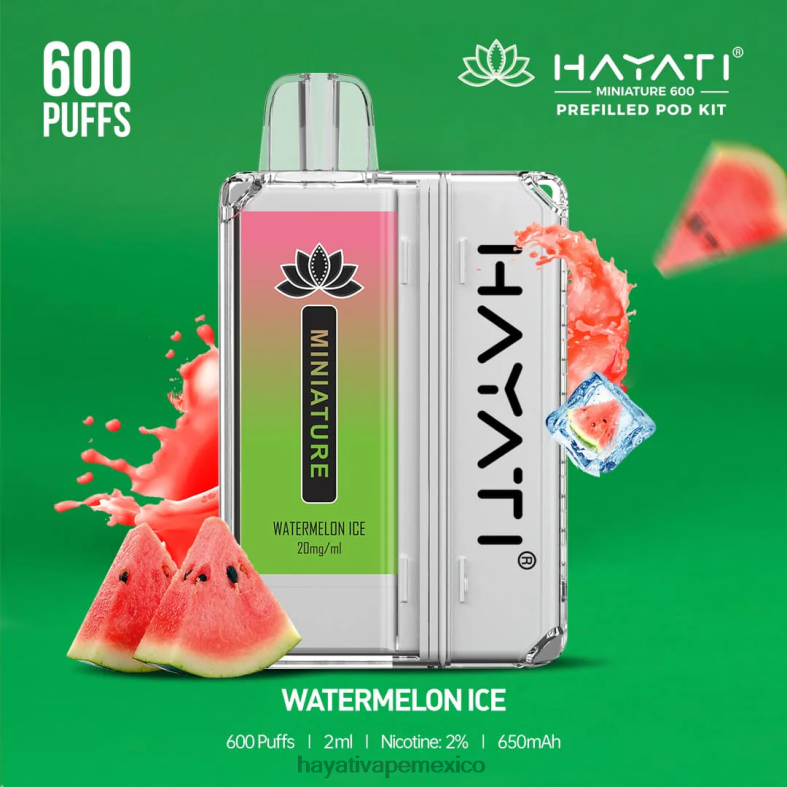 Hayati Miniature kits de 600 cápsulas hielo de sandia BP44H50 Hayati Flavour List