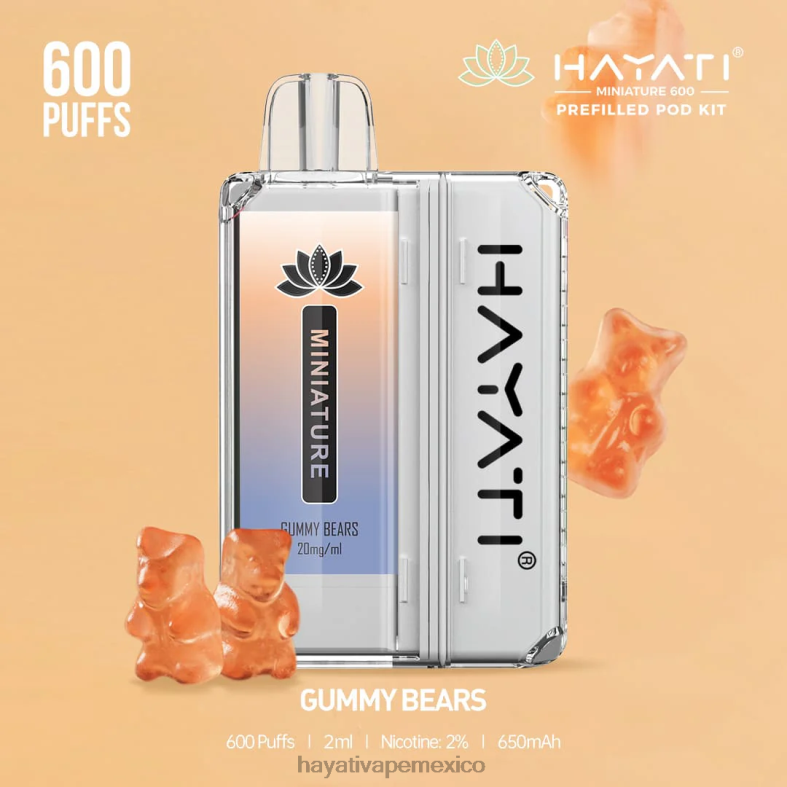 Hayati Miniature kits de 600 cápsulas ositos de goma BP44H37 Hayati Vape Review